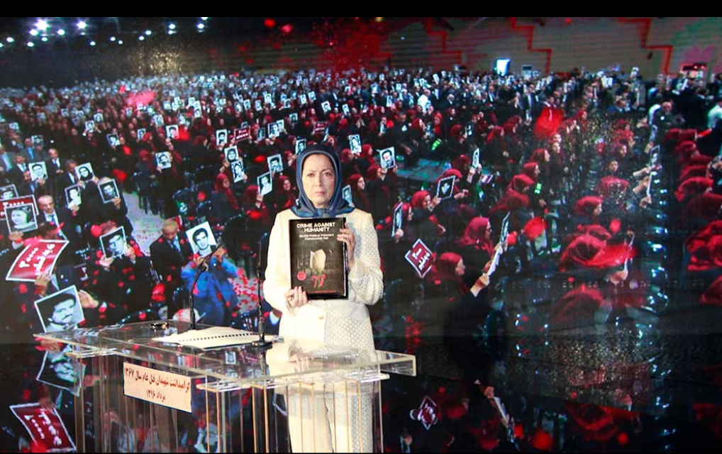 السيدة مريم رجوي الرئيىسة المنتخبة من قبل المقاومة الايرانية في الذكرى التاسعة والعشرين لمجزرة السجناء السياسيين عام 1988