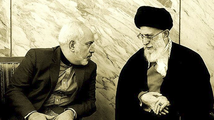 الملا علي خامنئي و جواد ظريف