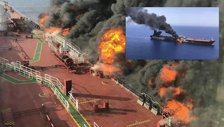 احراق باخرات بترول فی الخلیج