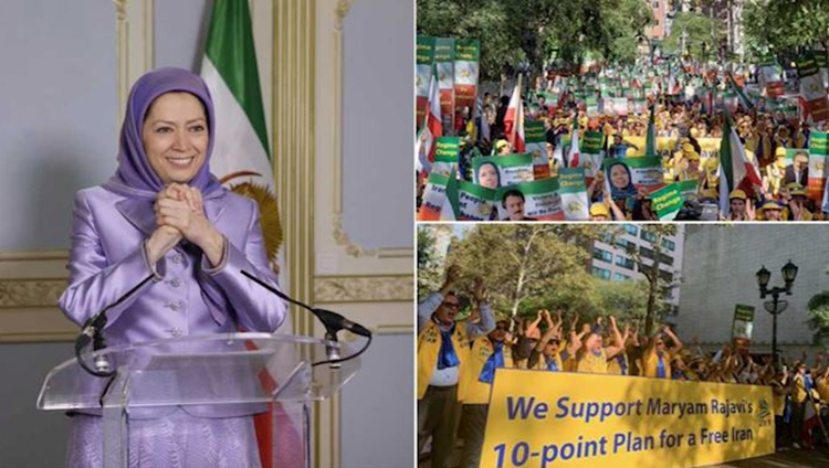 رسالة مريم رجوي الموجهة لمظاهرة الإيرانيين في أمريكا