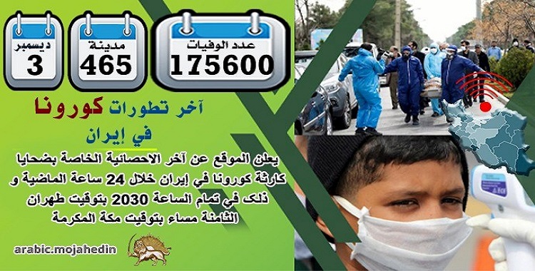 كارثة كورونا في إيران: عدد الضحايا في 465 مدينة يتخطى 175600 شخص