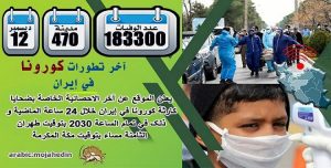 كارثة كورونا في إيران: عدد الضحايا في 470 مدينة أكثر من 183300 شخص