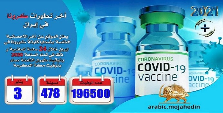 كارثة كورونا في إيران: عدد الضحايا في 478 مدينة أكثر من 196،500 شخص