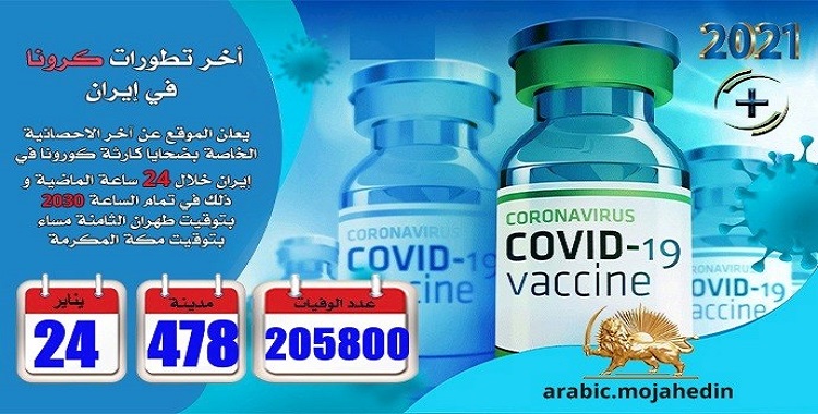 كارثة كورونا في إيران: عدد الضحايا في 478 مدينة يتخطي 205.800 شخص