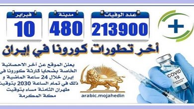 كارثة كورونا في إيران: عدد الضحايا في 480 مدينة أكثر من 213،900 شخص