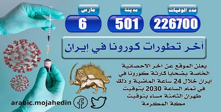 كارثة كورونا في إيران: عدد الضحايا في 501 مدينة يزيد عن 226.700