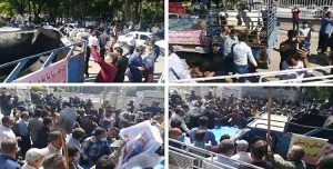 احتجاج المزارعین ومربی الماشية في أصفهان ومقاومة هجوم الشرطة