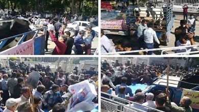 احتجاج المزارعین ومربی الماشية في أصفهان ومقاومة هجوم الشرطة