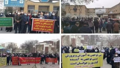 احتجاجات المعلمين في أكثر من 100 مدينة في جميع أنحاء إيران